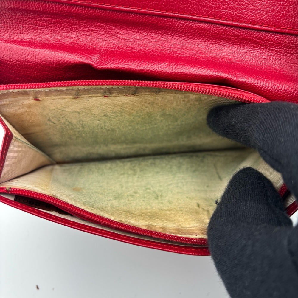 Chanel Red Grained Leather Wallet - Picture 11 of 12